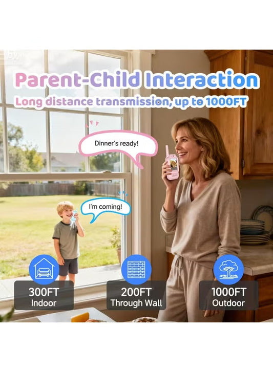 Face-to-Face Video Walkie Talkie for Kids – 2 Pack Rechargeable Video Intercom with LCD Screen