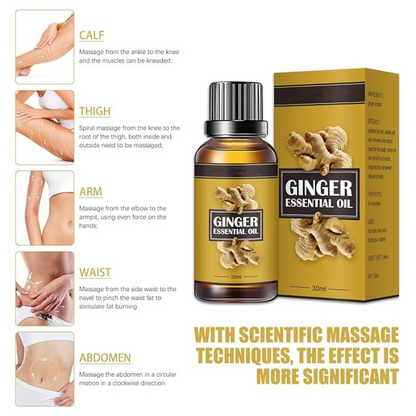 Big Bottle Ginger Essential Oil, Belly Drainage Ginger Oil