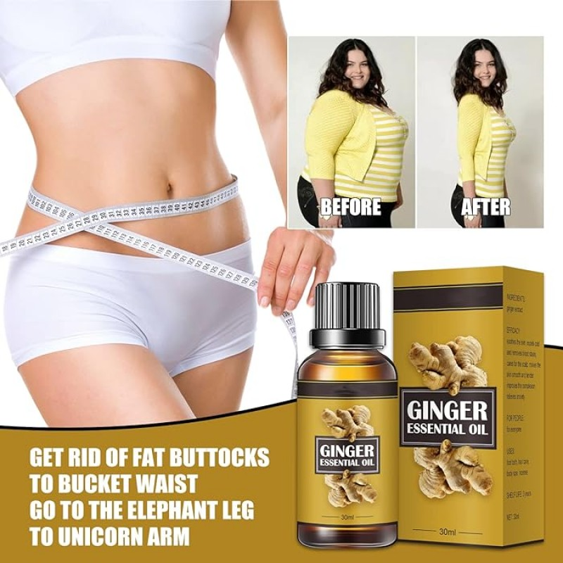 Big Bottle Ginger Essential Oil, Belly Drainage Ginger Oil